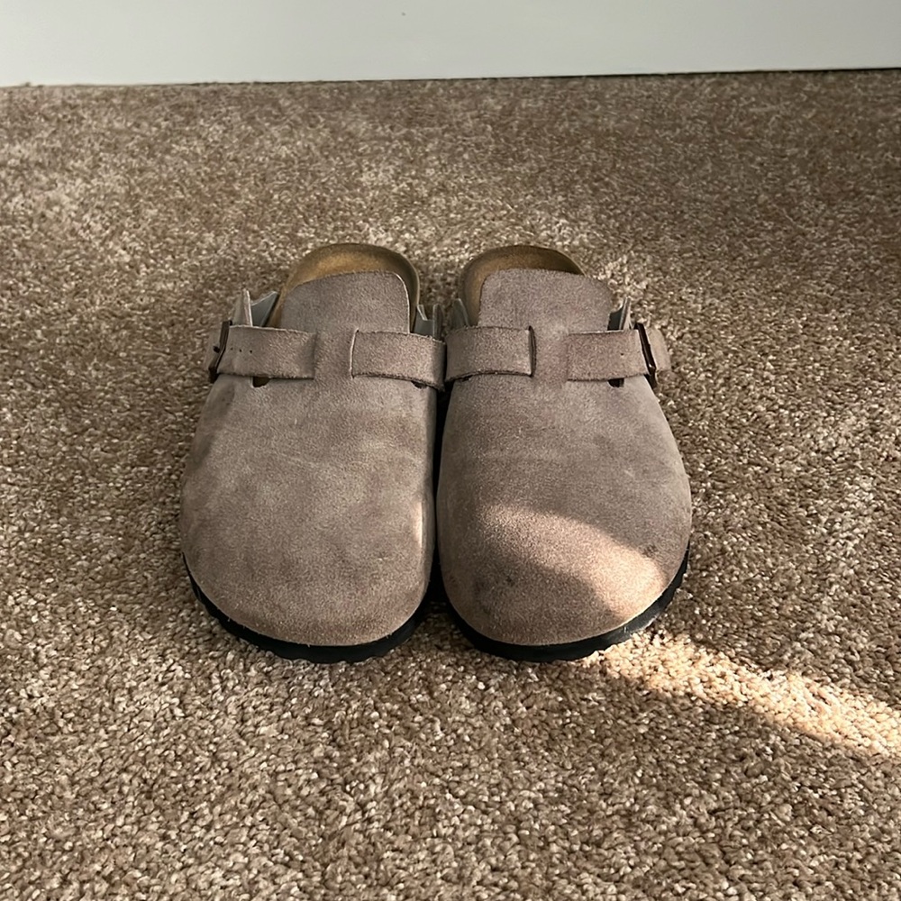Birkenstock Boston Soft Footbed Suede Taupe